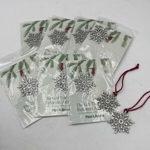 Plow & Hearth Pewter Snowflake Ornaments